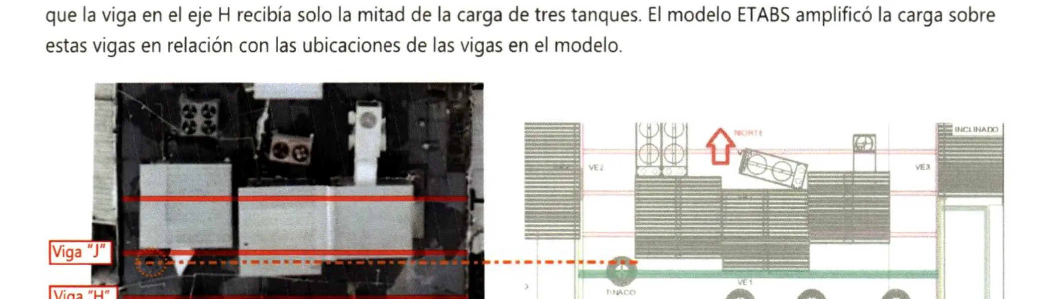 Comparativa de vigas postuladas H y J en relación a los tinacos